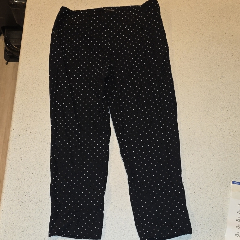 Zac & Rachel Womens Black Pants with White Dots